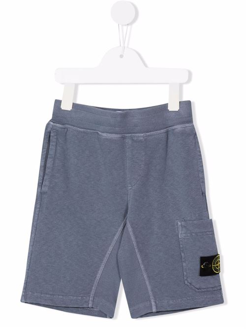 Pantalone corto bambino con applicazione logo sulla tasca laterale STONE ISLAND KIDS | 761660341V0146